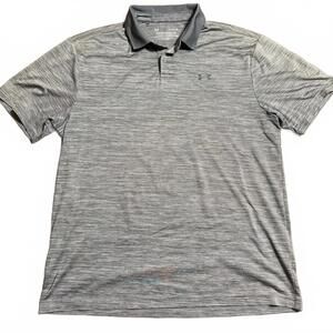Under Armour Performance Polo 2.0 Men's L Gray Short Sleeve UPF 40 Easy Care